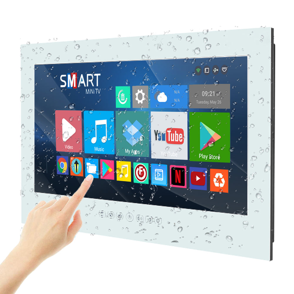 Leotachi Smart Wasserdichter Outdoor-TV-Touchscreen mit Android 11.0-System, 8G+64GB, Helligkeit 500 mit integriertem HDTV-Tuner, WLAN (LEHGO-Serie)